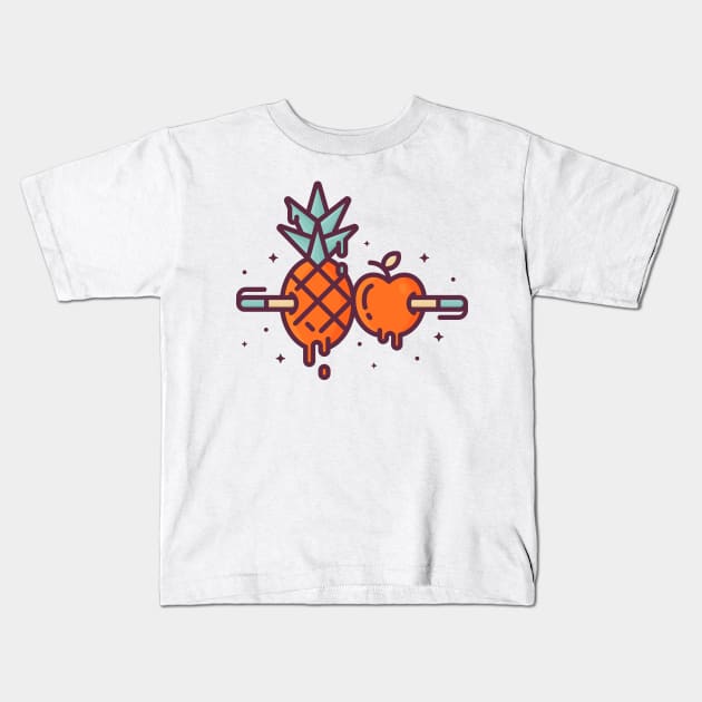 Pen-Pineapple-Apple-Pen Kids T-Shirt by mentaltricks
